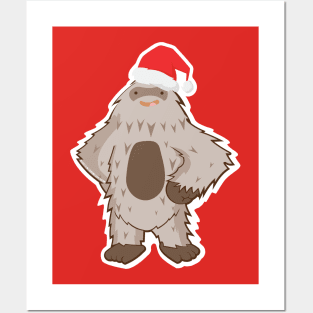 Cute Santa Sasquatch - Christmas Bigfoot Posters and Art